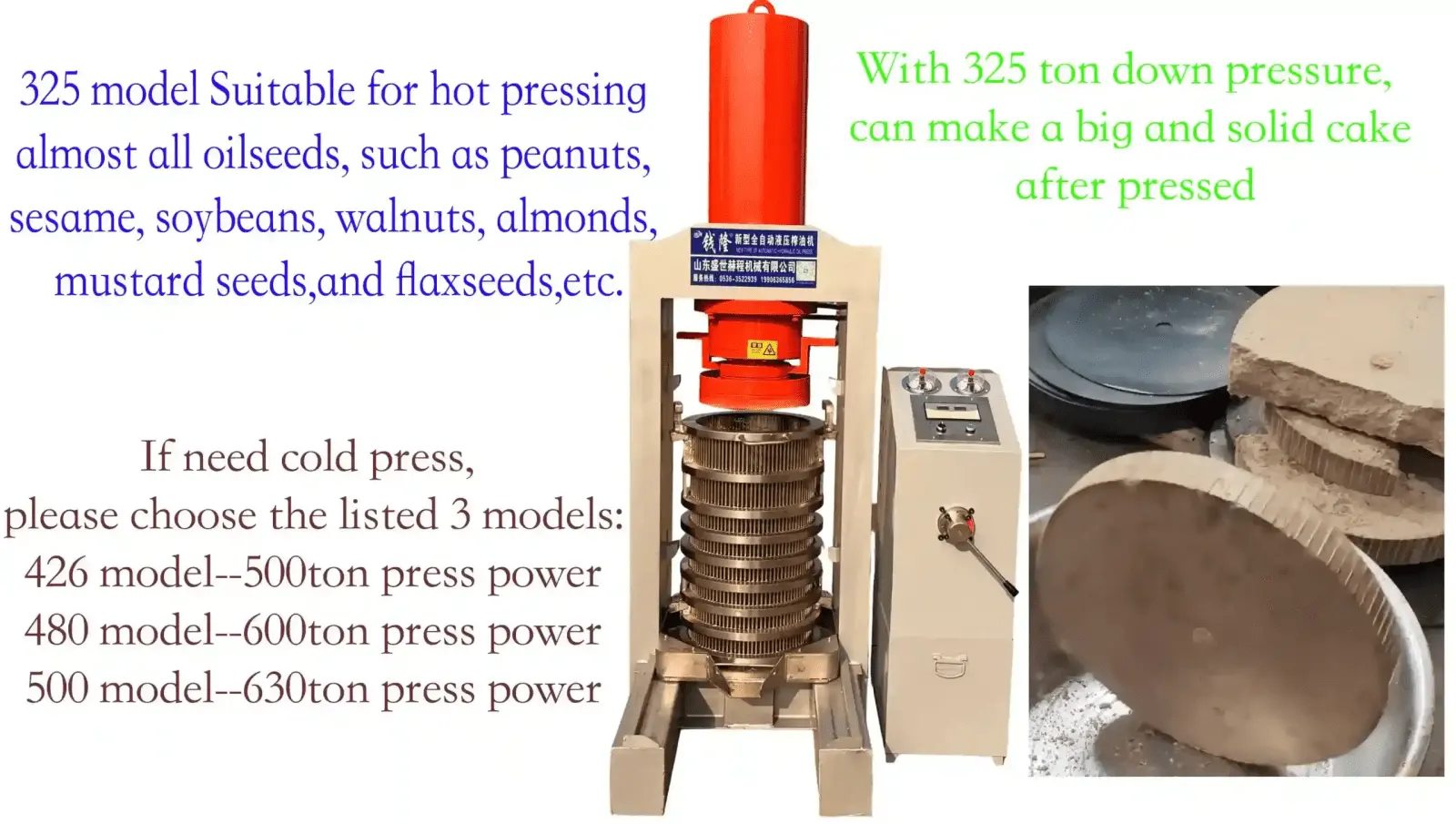 Hydraulic oil press machine for hot and cold pressing